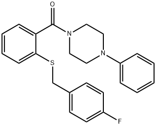 4-fluorobenzyl 2-[(4-phenyl-1-piperazinyl)carbonyl]phenyl sulfide Struktur