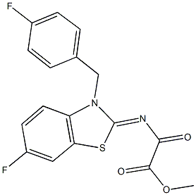 methyl [(6-fluoro-3-(4-fluorobenzyl)-1,3-benzothiazol-2(3H)-ylidene)amino](oxo)acetate Struktur
