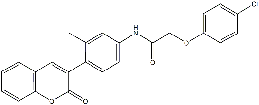 2-(4-chlorophenoxy)-N-[3-methyl-4-(2-oxo-2H-chromen-3-yl)phenyl]acetamide Struktur