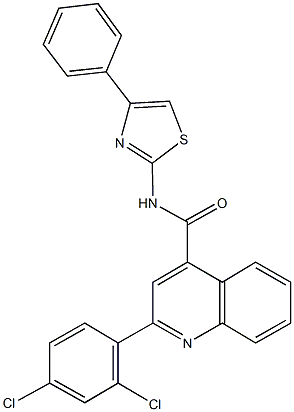 2-(2,4-dichlorophenyl)-N-(4-phenyl-1,3-thiazol-2-yl)-4-quinolinecarboxamide Struktur