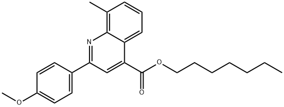 heptyl 2-(4-methoxyphenyl)-8-methyl-4-quinolinecarboxylate Struktur