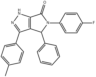 5-(4-fluorophenyl)-3-(4-methylphenyl)-4-phenyl-4,5-dihydropyrrolo[3,4-c]pyrazol-6(1H)-one Struktur