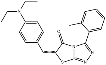 6-[4-(diethylamino)benzylidene]-3-(2-methylphenyl)[1,3]thiazolo[2,3-c][1,2,4]triazol-5(6H)-one Structure