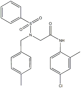 N-(4-chloro-2-methylphenyl)-2-[[(4-methylphenyl)methyl](phenylsulfonyl)amino]acetamide Structure