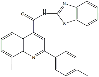 N-(1,3-benzothiazol-2-yl)-8-methyl-2-(4-methylphenyl)-4-quinolinecarboxamide Struktur
