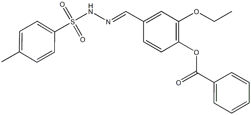 2-ethoxy-4-{2-[(4-methylphenyl)sulfonyl]carbohydrazonoyl}phenyl benzoate Struktur
