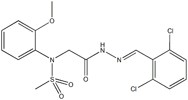 N-{2-[2-(2,6-dichlorobenzylidene)hydrazino]-2-oxoethyl}-N-(2-methoxyphenyl)methanesulfonamide Structure