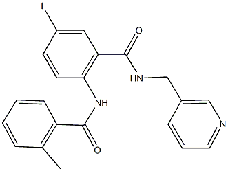 5-iodo-2-[(2-methylbenzoyl)amino]-N-(pyridin-3-ylmethyl)benzamide Struktur