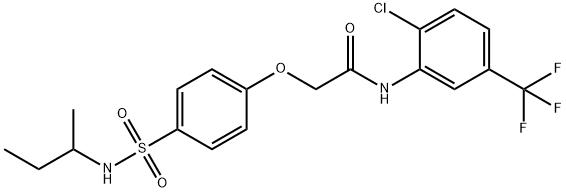 2-{4-[(sec-butylamino)sulfonyl]phenoxy}-N-[2-chloro-5-(trifluoromethyl)phenyl]acetamide Struktur