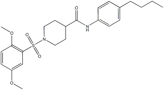 N-(4-butylphenyl)-1-[(2,5-dimethoxyphenyl)sulfonyl]-4-piperidinecarboxamide Struktur