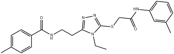 N-[2-(4-ethyl-5-{[2-oxo-2-(3-toluidino)ethyl]sulfanyl}-4H-1,2,4-triazol-3-yl)ethyl]-4-methylbenzamide|