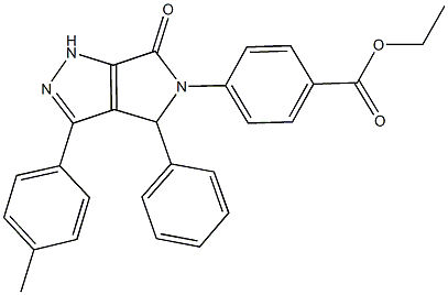 ethyl 4-(3-(4-methylphenyl)-6-oxo-4-phenyl-4,6-dihydropyrrolo[3,4-c]pyrazol-5(1H)-yl)benzoate Struktur