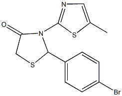 2-(4-bromophenyl)-3-(5-methyl-1,3-thiazol-2-yl)-1,3-thiazolidin-4-one Structure