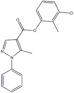 3-chloro-2-methylphenyl 5-methyl-1-phenyl-1H-pyrazole-4-carboxylate Struktur