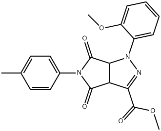 methyl 1-(2-methoxyphenyl)-5-(4-methylphenyl)-4,6-dioxo-1,3a,4,5,6,6a-hexahydropyrrolo[3,4-c]pyrazole-3-carboxylate Structure