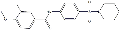 3-iodo-4-methoxy-N-[4-(piperidin-1-ylsulfonyl)phenyl]benzamide Struktur