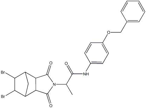 N-[4-(benzyloxy)phenyl]-2-(8,9-dibromo-3,5-dioxo-4-azatricyclo[5.2.1.0~2,6~]dec-4-yl)propanamide Structure