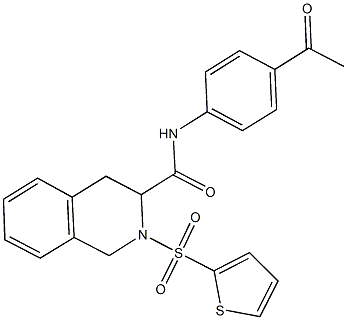 N-(4-acetylphenyl)-2-(2-thienylsulfonyl)-1,2,3,4-tetrahydro-3-isoquinolinecarboxamide|