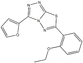 ethyl 2-[3-(2-furyl)[1,2,4]triazolo[3,4-b][1,3,4]thiadiazol-6-yl]phenyl ether Struktur