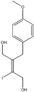 (2Z)-2-iodo-3-[(4-methoxyphenyl)methyl]but-2-ene-1,4-diol Structure