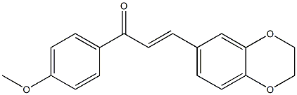 (E)-3-(2,3-dihydro-1,4-benzodioxin-6-yl)-1-(4-methoxyphenyl)prop-2-en-1-one Struktur