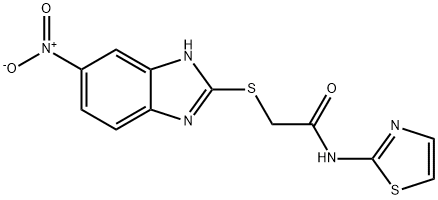 2-[(6-nitro-1H-benzimidazol-2-yl)sulfanyl]-N-(1,3-thiazol-2-yl)acetamide|