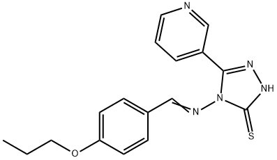 4-[(E)-(4-propoxyphenyl)methylideneamino]-3-pyridin-3-yl-1H-1,2,4-triazole-5-thione Struktur