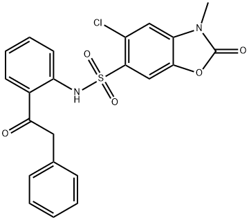 5-chloro-3-methyl-2-oxo-N-[2-(2-phenylacetyl)phenyl]-1,3-benzoxazole-6-sulfonamide Structure