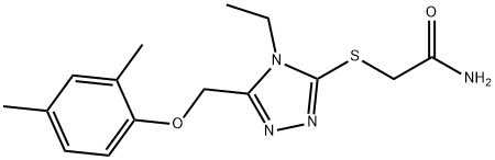 2-[[5-[(2,4-dimethylphenoxy)methyl]-4-ethyl-1,2,4-triazol-3-yl]sulfanyl]acetamide|