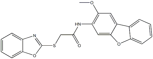 2-(1,3-benzoxazol-2-ylsulfanyl)-N-(2-methoxydibenzofuran-3-yl)acetamide
