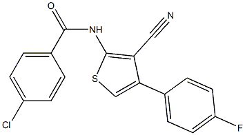 4-chloro-N-[3-cyano-4-(4-fluorophenyl)thiophen-2-yl]benzamide Structure