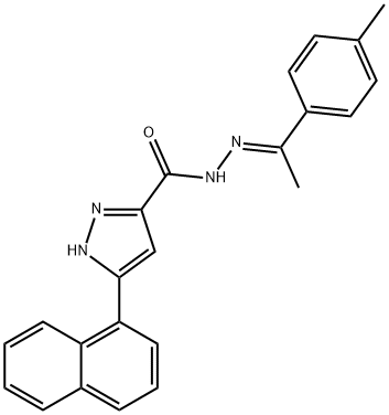 N-[(E)-1-(4-methylphenyl)ethylideneamino]-3-naphthalen-1-yl-1H-pyrazole-5-carboxamide Struktur