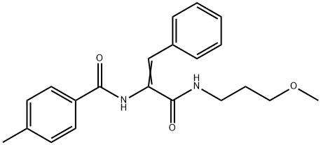 N-[(Z)-3-(3-methoxypropylamino)-3-oxo-1-phenylprop-1-en-2-yl]-4-methylbenzamide Struktur