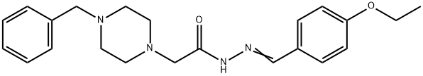 2-(4-benzylpiperazin-1-yl)-N-[(E)-(4-ethoxyphenyl)methylideneamino]acetamide Struktur