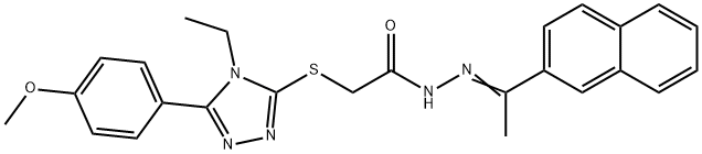 2-[[4-ethyl-5-(4-methoxyphenyl)-1,2,4-triazol-3-yl]sulfanyl]-N-[(Z)-1-naphthalen-2-ylethylideneamino]acetamide Struktur