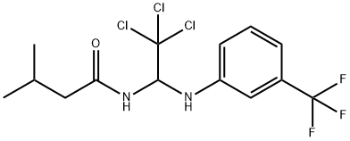 3-methyl-N-[2,2,2-trichloro-1-[3-(trifluoromethyl)anilino]ethyl]butanamide Struktur