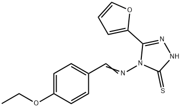 4-[(E)-(4-ethoxyphenyl)methylideneamino]-3-(furan-2-yl)-1H-1,2,4-triazole-5-thione Struktur