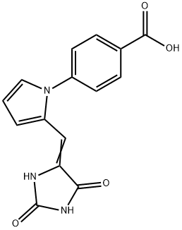 4-[2-[(E)-(2,5-dioxoimidazolidin-4-ylidene)methyl]pyrrol-1-yl]benzoic acid Struktur
