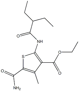ethyl 5-carbamoyl-2-(2-ethylbutanoylamino)-4-methylthiophene-3-carboxylate