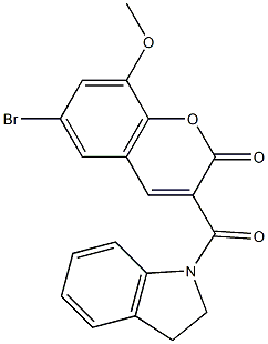 6-bromo-3-(2,3-dihydroindole-1-carbonyl)-8-methoxychromen-2-one|