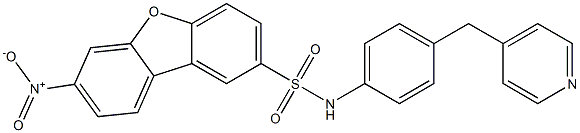7-nitro-N-[4-(pyridin-4-ylmethyl)phenyl]dibenzofuran-2-sulfonamide