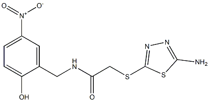 2-[(5-amino-1,3,4-thiadiazol-2-yl)sulfanyl]-N-[(2-hydroxy-5-nitrophenyl)methyl]acetamide