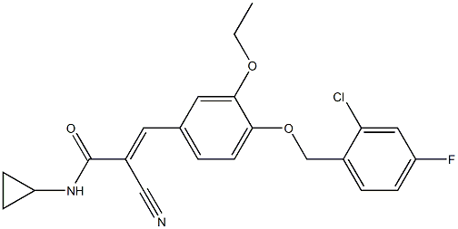 (E)-3-[4-[(2-chloro-4-fluorophenyl)methoxy]-3-ethoxyphenyl]-2-cyano-N-cyclopropylprop-2-enamide
