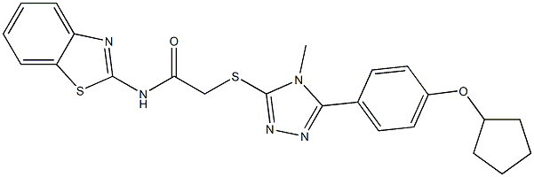 N-(1,3-benzothiazol-2-yl)-2-[[5-(4-cyclopentyloxyphenyl)-4-methyl-1,2,4-triazol-3-yl]sulfanyl]acetamide