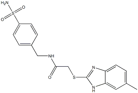 2-[(6-methyl-1H-benzimidazol-2-yl)sulfanyl]-N-[(4-sulfamoylphenyl)methyl]acetamide