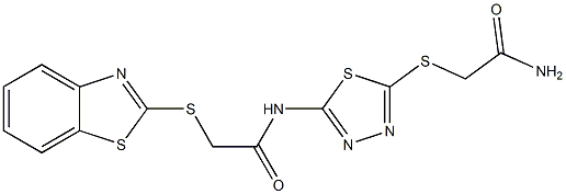 2-[[5-[[2-(1,3-benzothiazol-2-ylsulfanyl)acetyl]amino]-1,3,4-thiadiazol-2-yl]sulfanyl]acetamide