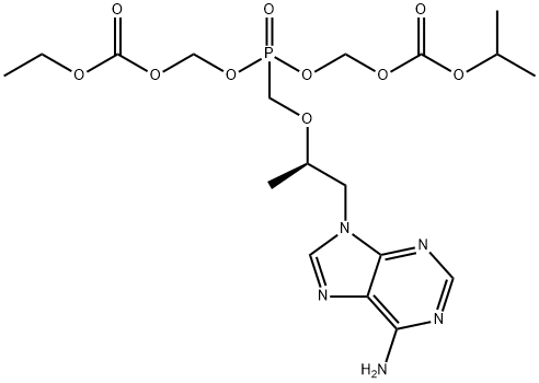 2,4,6,8-Tetraoxa-5-phosphanonanedioic acid, 5-[[(1R)-2-(6-aMino-9H-purin-9-yl)-1-Methylethoxy]Methyl]-, 1-ethyl 9-(1-Methylethyl) ester, 5-oxide Struktur