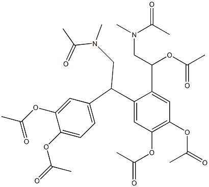N-[2-[3,4-ジアセトキシ-α-[(N-メチルアセチルアミノ)メチル]ベンジル]-β,4,5-トリアセトキシフェネチル]-N-メチルアセトアミド 化學(xué)構(gòu)造式