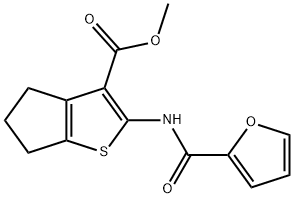 methyl 2-(furan-2-carboxamido)-5,6-dihydro-4H-cyclopenta[b]thiophene-3-carboxylate Struktur