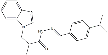 (E)-3-(1H-benzo[d]imidazol-1-yl)-N-(4-isopropylbenzylidene)-2-methylpropanehydrazide Struktur